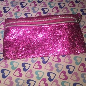 Pink Glitter Makeup Bag